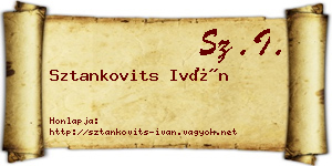 Sztankovits Iván névjegykártya